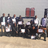 Refugees Completing Forklift Certification